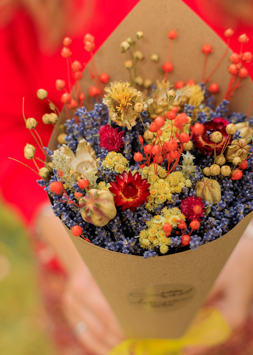 Осенний букет с лавандой из серии "Облепиховый чай"