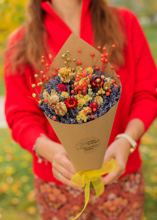 Осенний букет с лавандой из серии "Облепиховый чай"