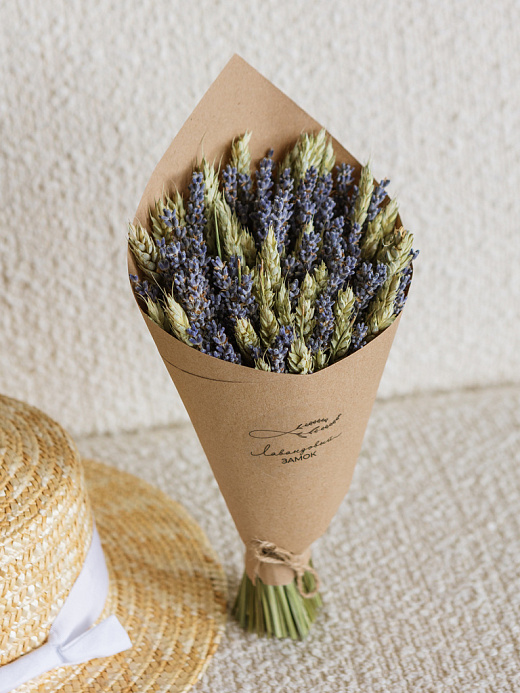 Букет лаванда крымская и пшеница, средний